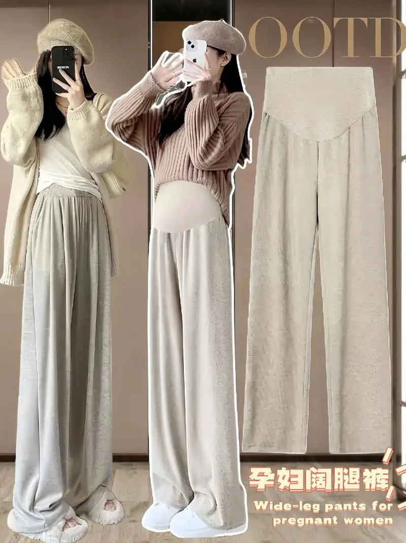 孕妇穿阔腿裤怎么搭配图片