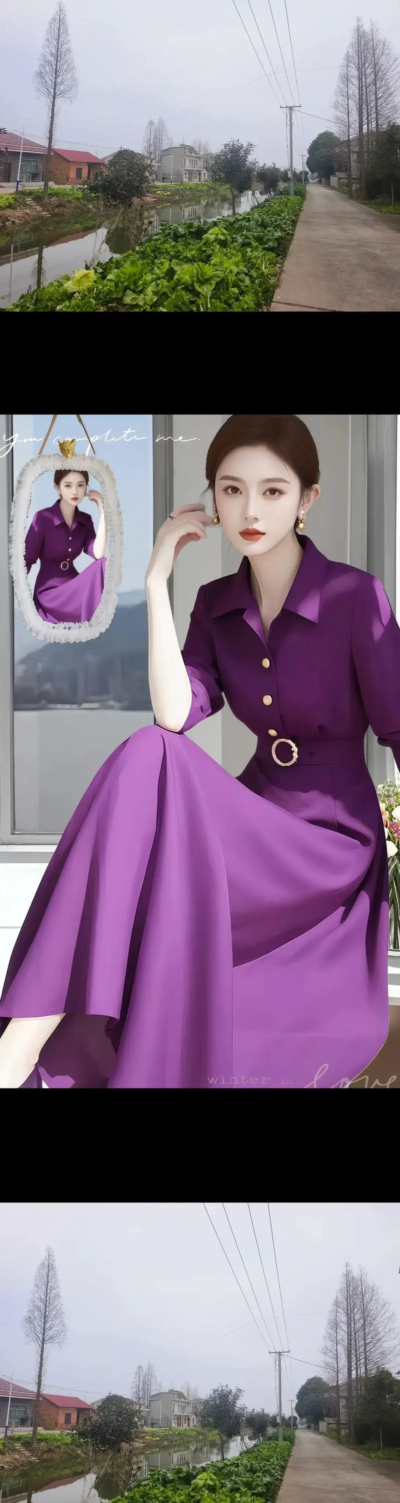 紫色无袖裙怎么搭配外套