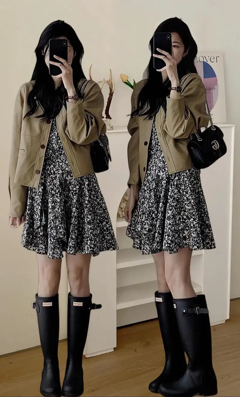 雪纺长外套怎么搭配