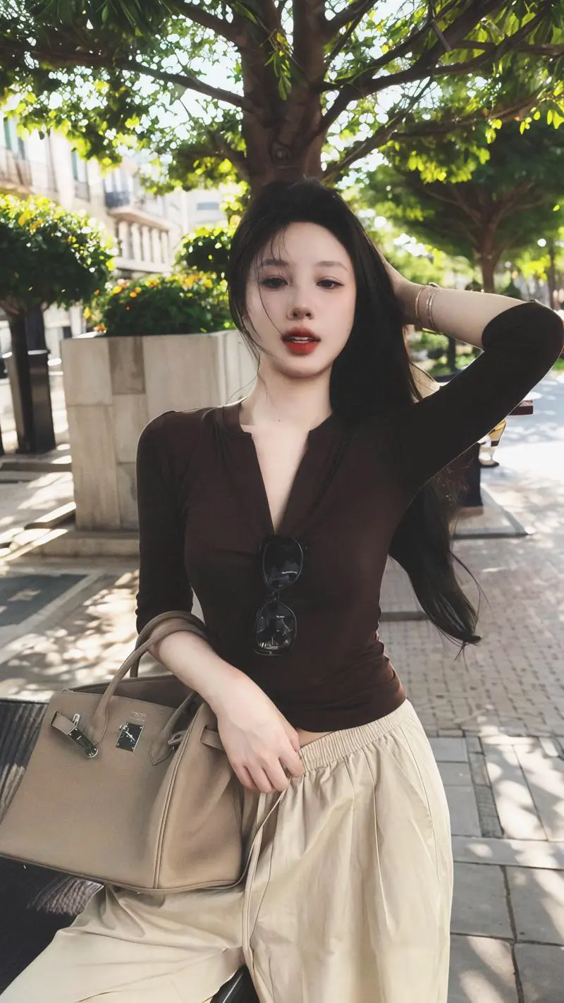 t恤深v怎么搭配