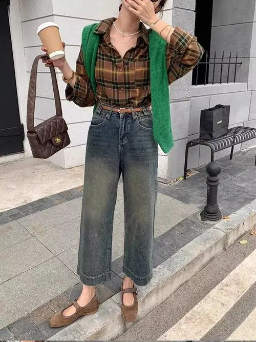 九分阔腿裤配什么上衣