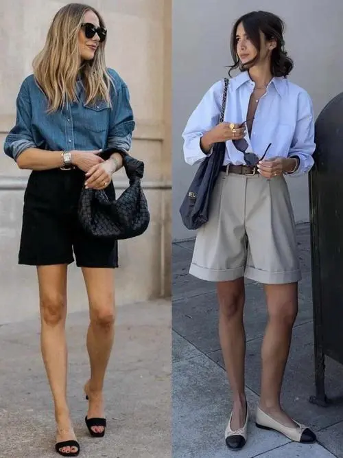 时装五分裤怎么搭配图片