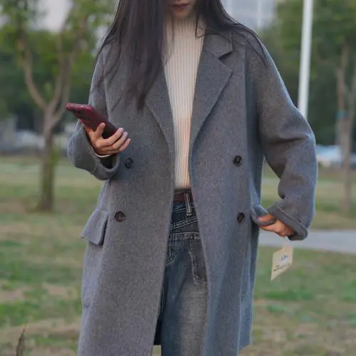 长 茧型大衣怎么搭配图片