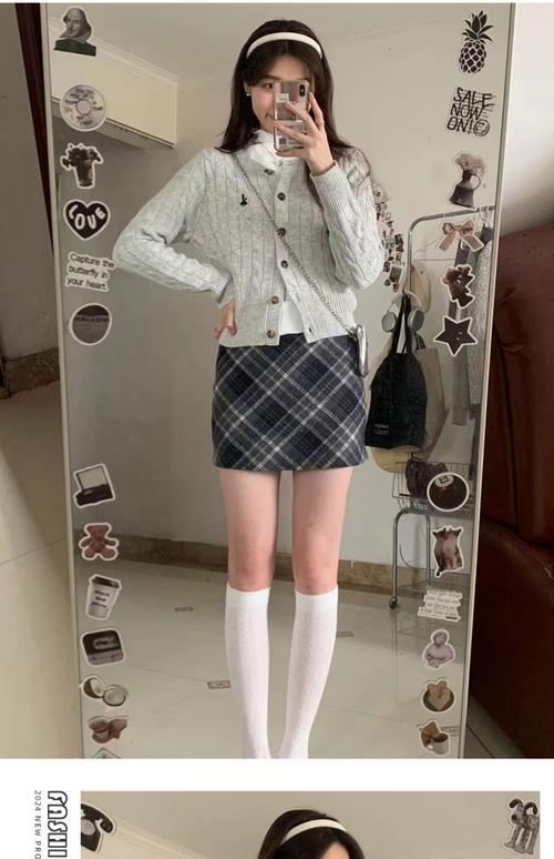 小格子短裙怎么搭配图片大全