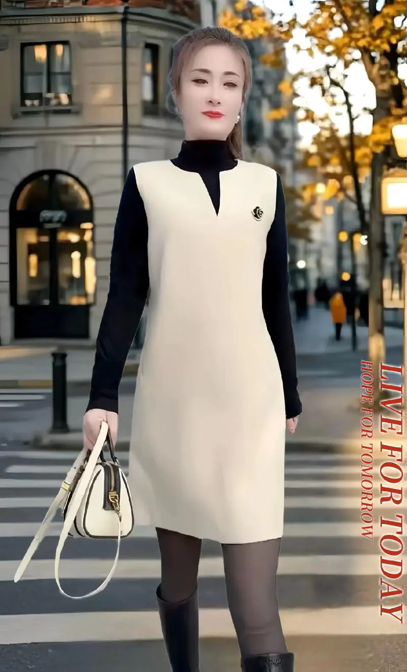 无袖连衣裙冬天怎么搭配外套