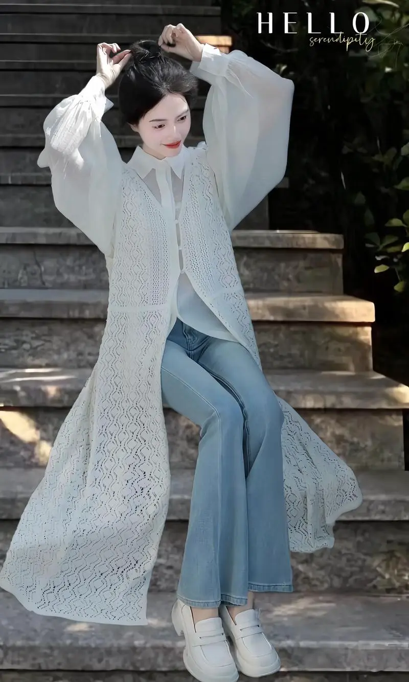 长款蕾丝怎么搭配外套