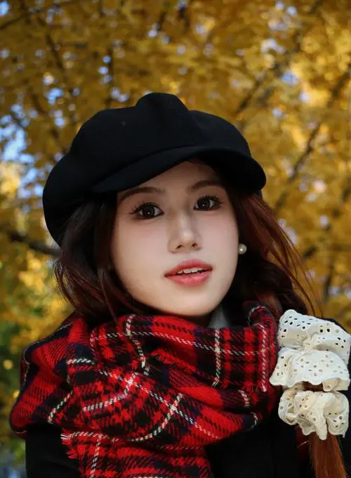 皮肤黑穿红格子衣服怎么搭配什么围巾