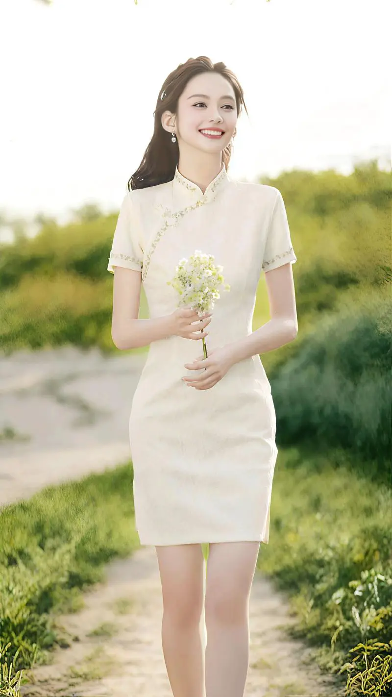 短旗袍怎么搭配好看