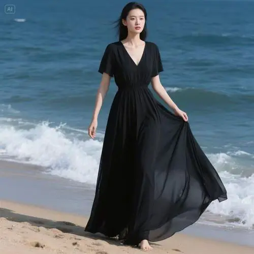 沙滩长裙怎么搭配外套