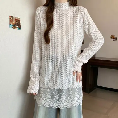 白色长款蕾丝怎么搭配图片