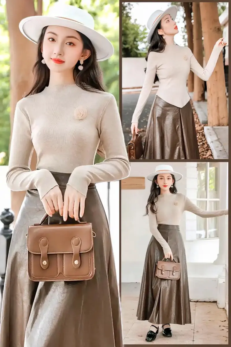 夏季皮长裙怎么搭配