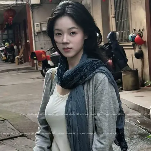 藏青色的围巾怎么搭配