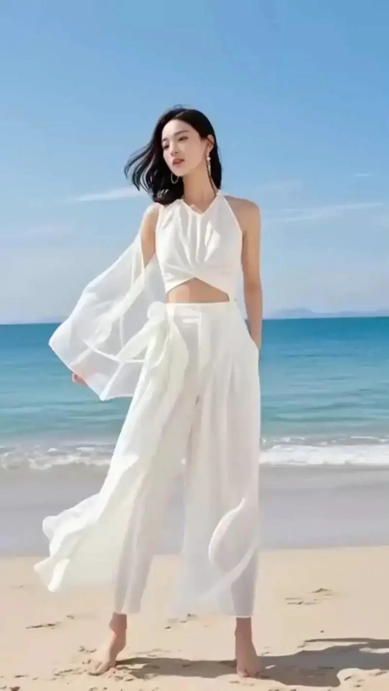 雪纺高腰裙裤怎么搭配