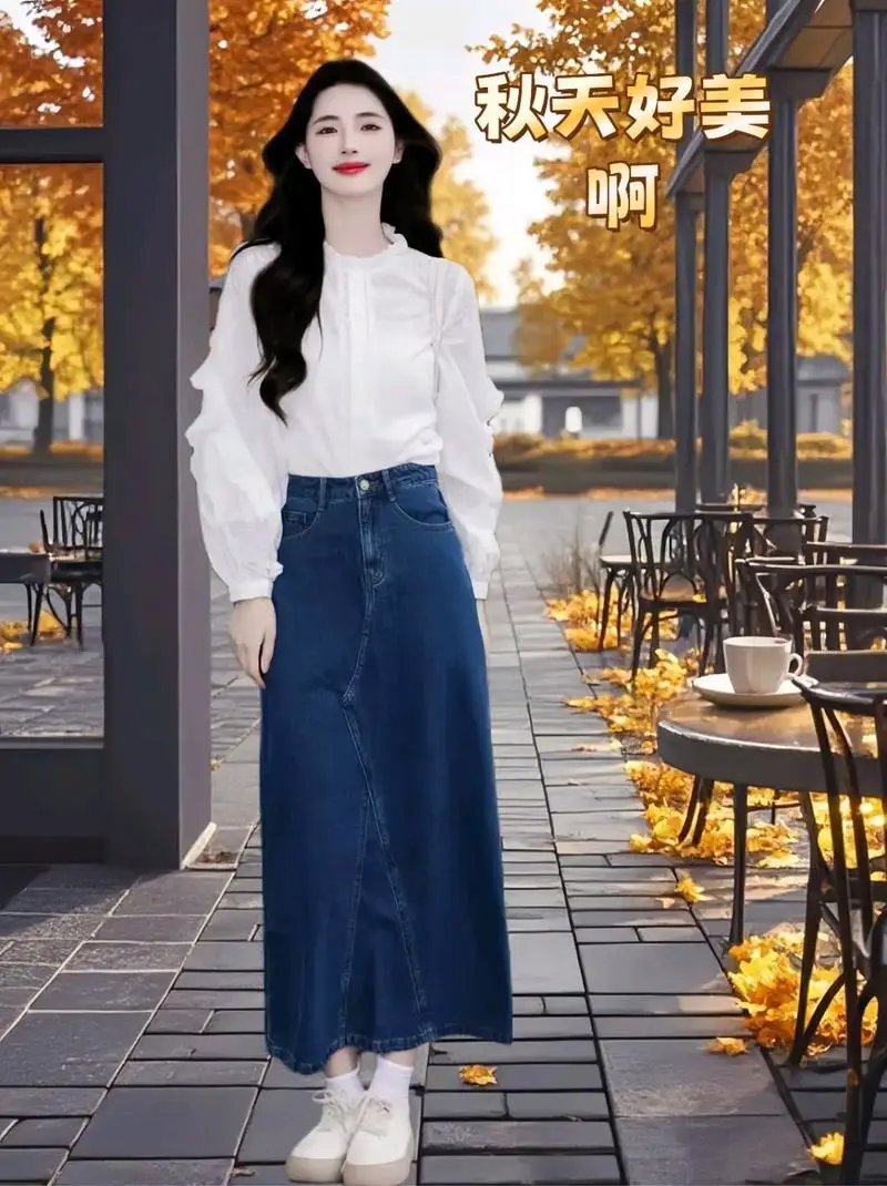 牛仔衣怎么搭配半身裙