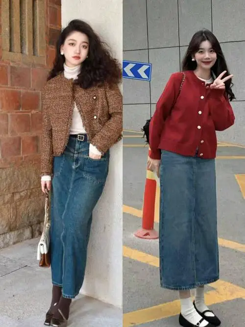 牛仔短裙冬装怎么搭配