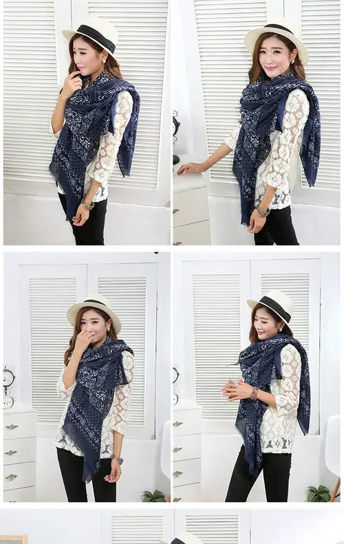 藏青色的围巾怎么搭配