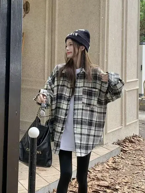 衬衫呢子外套怎么搭配图片