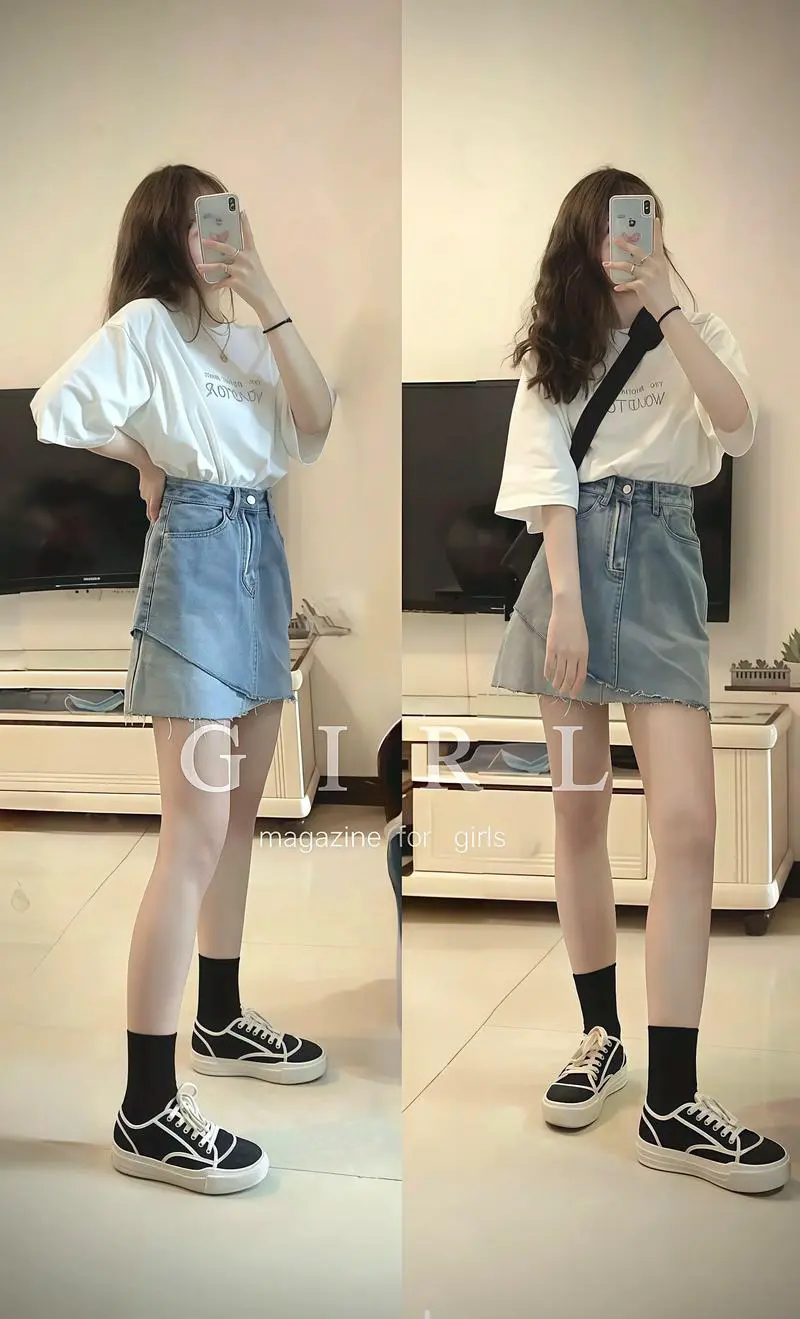 宽松bf短袖怎么搭配