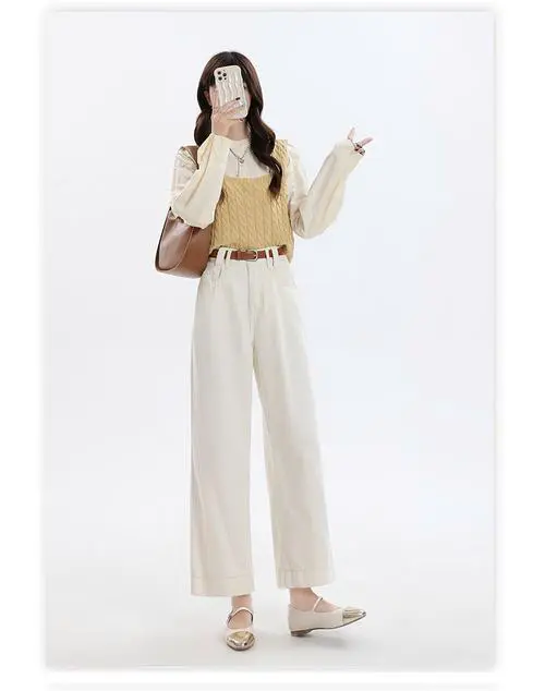 休闲九分白裤怎么搭配