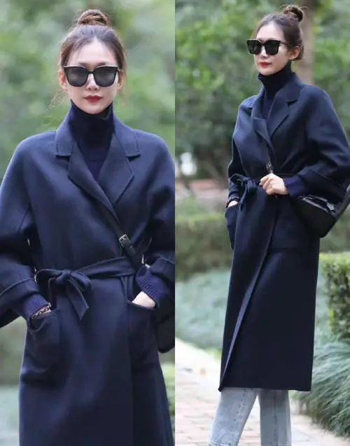 藏青呢子外套怎么搭配