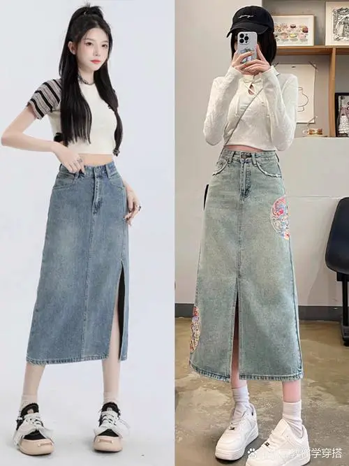 怎么搭配牛仔半身裙