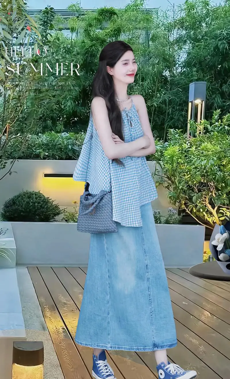 牛仔上半身裙怎么搭配