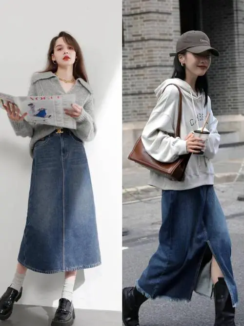 牛仔衣怎么搭配半身裙