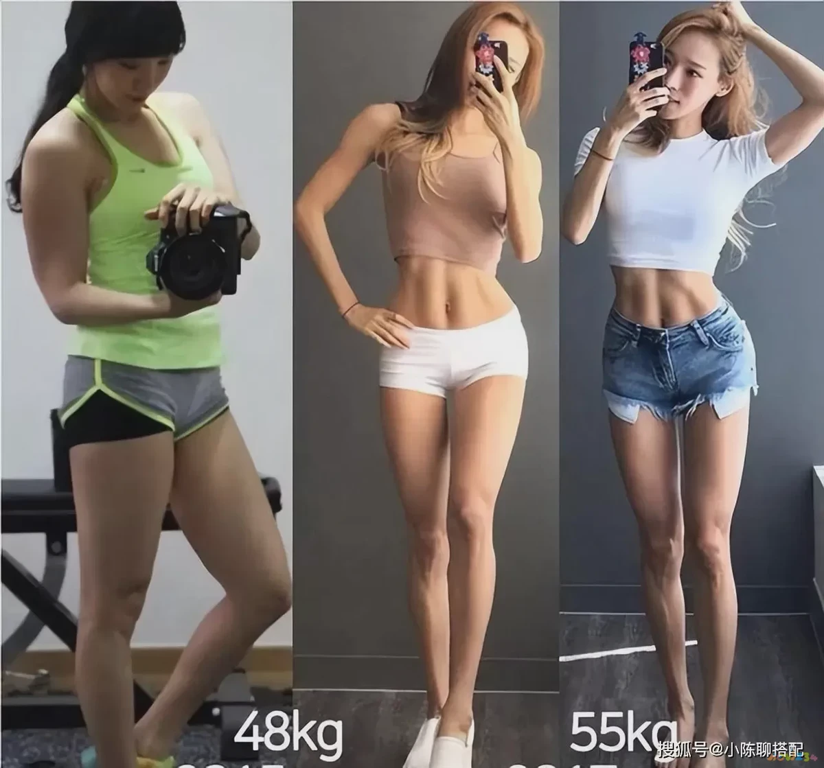 锻炼对比图_锻炼对比效果图_坚持运动一年的对比照