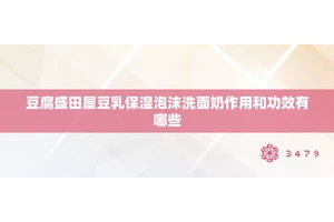 豆腐盛田屋豆乳保湿泡沫洗面奶作用和功效有哪些