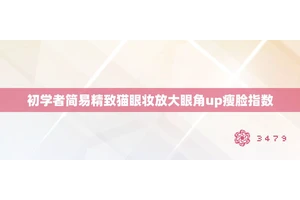 初学者简易精致猫眼妆放大眼角up瘦脸指数