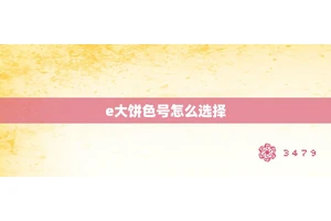 e大饼色号怎么选择