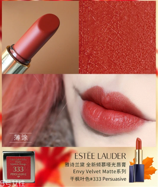 雅诗兰黛333口红试色，最美的干枫叶色 雅诗兰黛口红 雅诗兰黛333口红试色 第7张