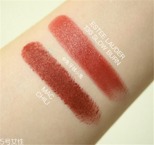 雅诗兰黛130口红试色，雅诗兰黛130slow，burn 雅诗兰黛口红 雅诗兰黛130口红试色 雅诗兰黛130slow burn 第4张