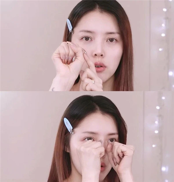 PONY小脸按摩步骤，眼霜用无名指的指腹进行按摩 小脸 按摩 第3张