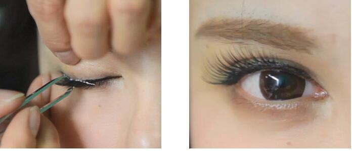 假睫毛怎么贴，假睫毛的正确贴法步骤教程图片 假睫毛 假睫毛的正确贴法 假睫毛的正确贴法步骤教程图片 美妆 第1张