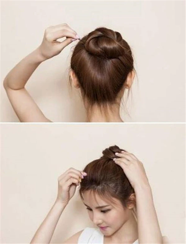 自己扎最简单的丸子头步骤是怎么样的 美妆 第2张
