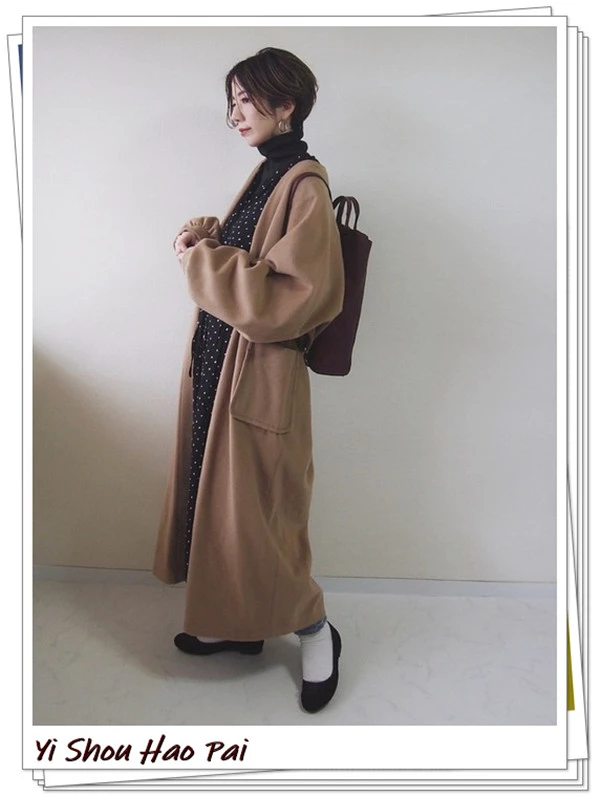 浅米色帆布背包经典休闲轻熟女人，时髦米色外套吸引目光 帆布背包 时髦 第24张
