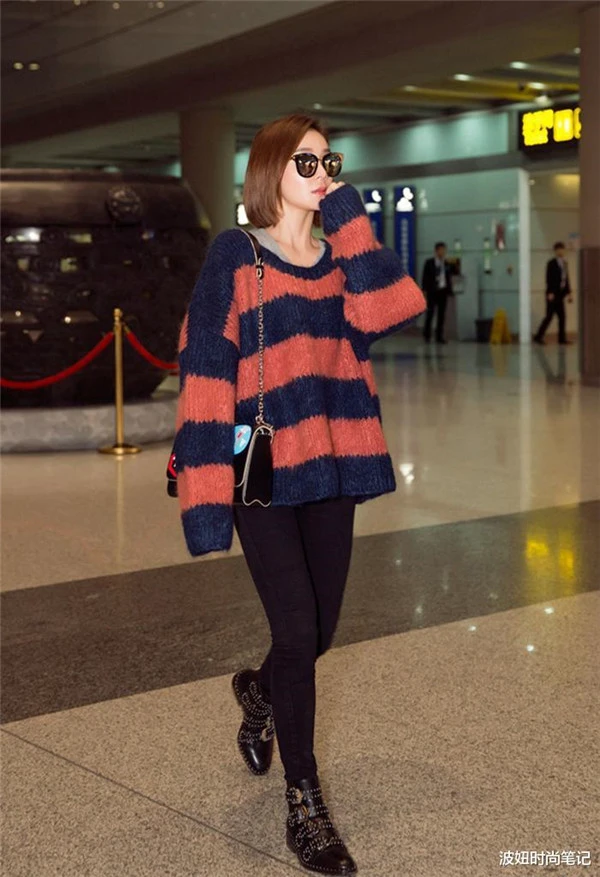 毛线衣服给人温暖感觉，健美裤配合针织衫上宽下紧适合梨形身材 毛线衣服 健美裤 第3张