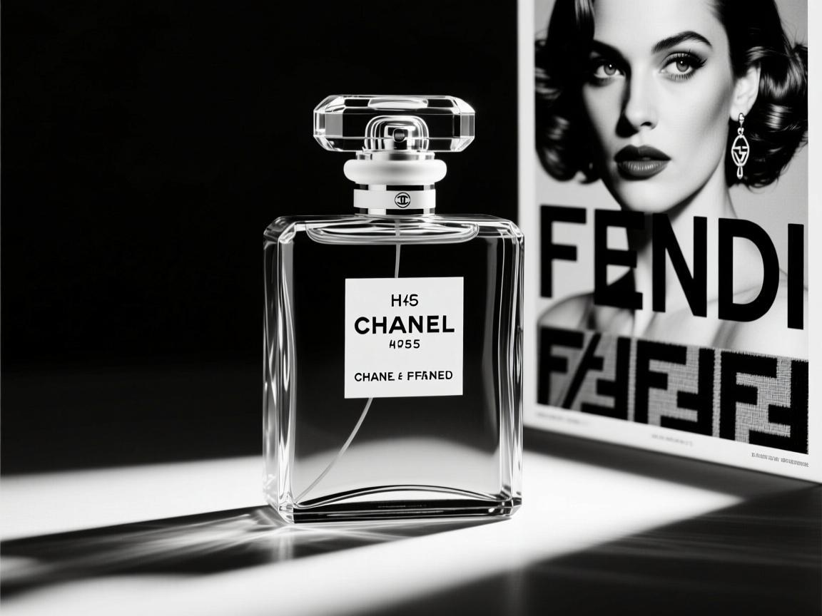 香奈儿5号海报，黑白光影中的永恒诱惑